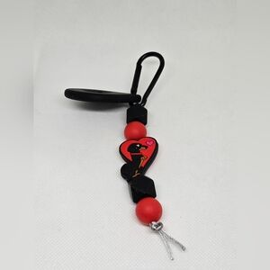 NWT Handcrafted Beaded Cutest Dachshund with Heart Black Dog  Poop Bag Holder